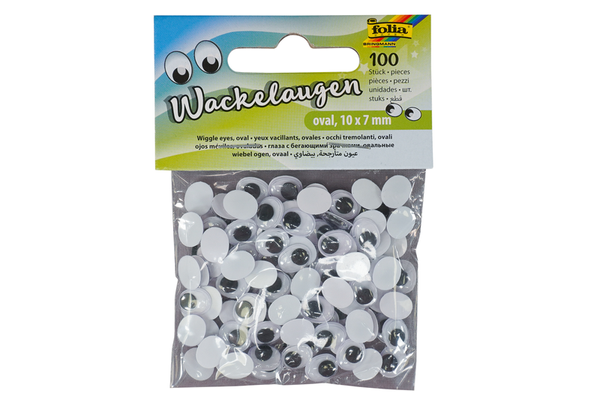 FOLIA Wackelaugensortiment oval, 7x5, 10x7 und 12x9 mm, 300 Stück