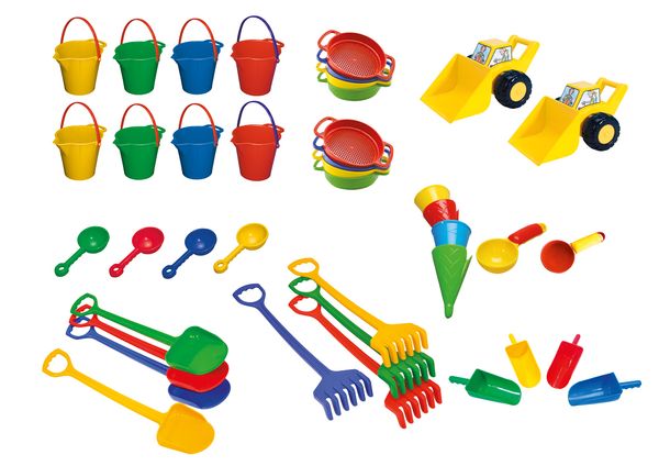 Sandspiel-Set Basic, 40 Teile (Kindergarten-Qualität) Sandspiel-Set Basic, 40 Teile (Kindergarten-Qualität)