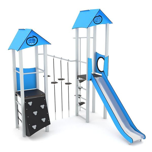 Turm-Spielkombination, 2 Türme mit Rutsche, Steel+