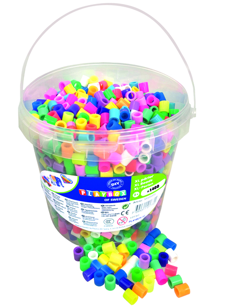 XL-Bügelperlen im Eimer, neon & pastell, 1.400 Stück
