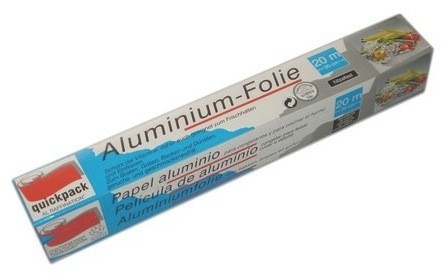Aluminiumfolie, Küchenfolie, Folienwrap, 20 m, Rollenformat