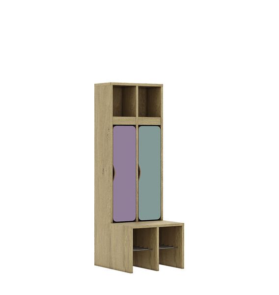 Garderobe Blox, mehrfarbige Türen, Variante wählbar