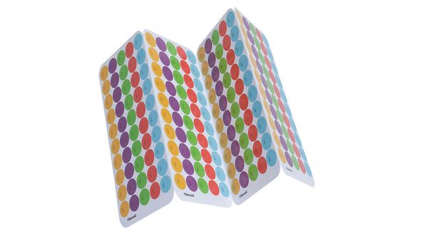 farbige punkte, Aufkleber, Punktmuster, bunte Blätter, Etiketten