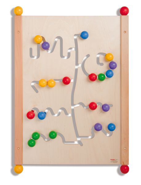 Puzzlespiel, Labyrinth, Holzrahmen, Bunte Kugeln, Kugelbahn