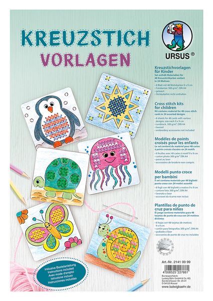 Kreuzstich, Vorlagen, Sticker, Kinder, Dekoration