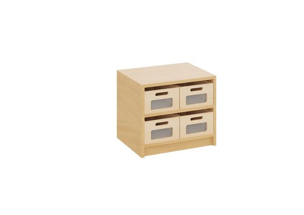Materialschrank mit mittleren Kästen mit Sichtfenster, Varianten wählbar