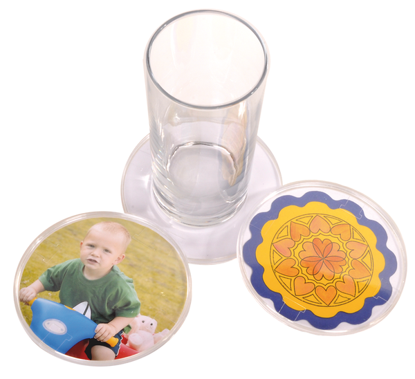 Untersetzer transparent zum Selbstgestalten, 12 Stück Untersetzer transparent zum Selbstgestalten, 12 Stück