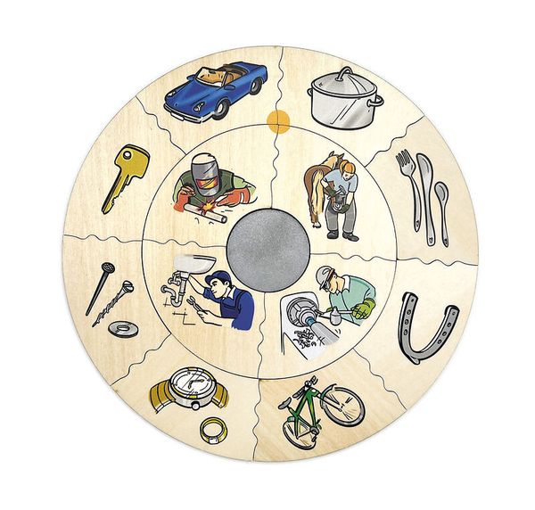 Holzpuzzle, Rätselrad, Werkzeug, Alltagsgegenstand, Toolecke