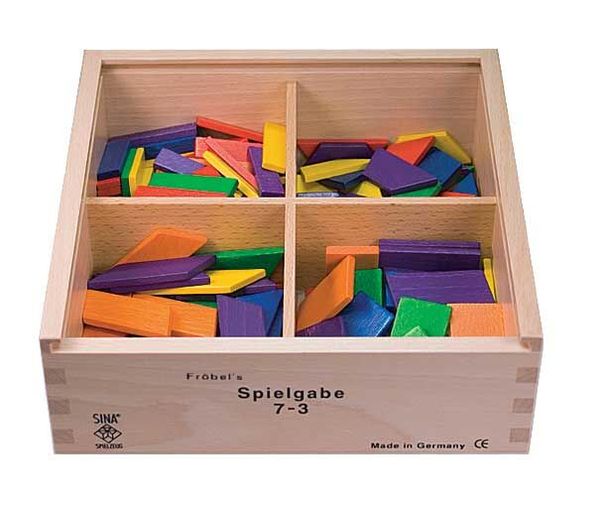 Holzspielzeug, Bauklötze, Farbblöcke, Holzkasten, 7-3