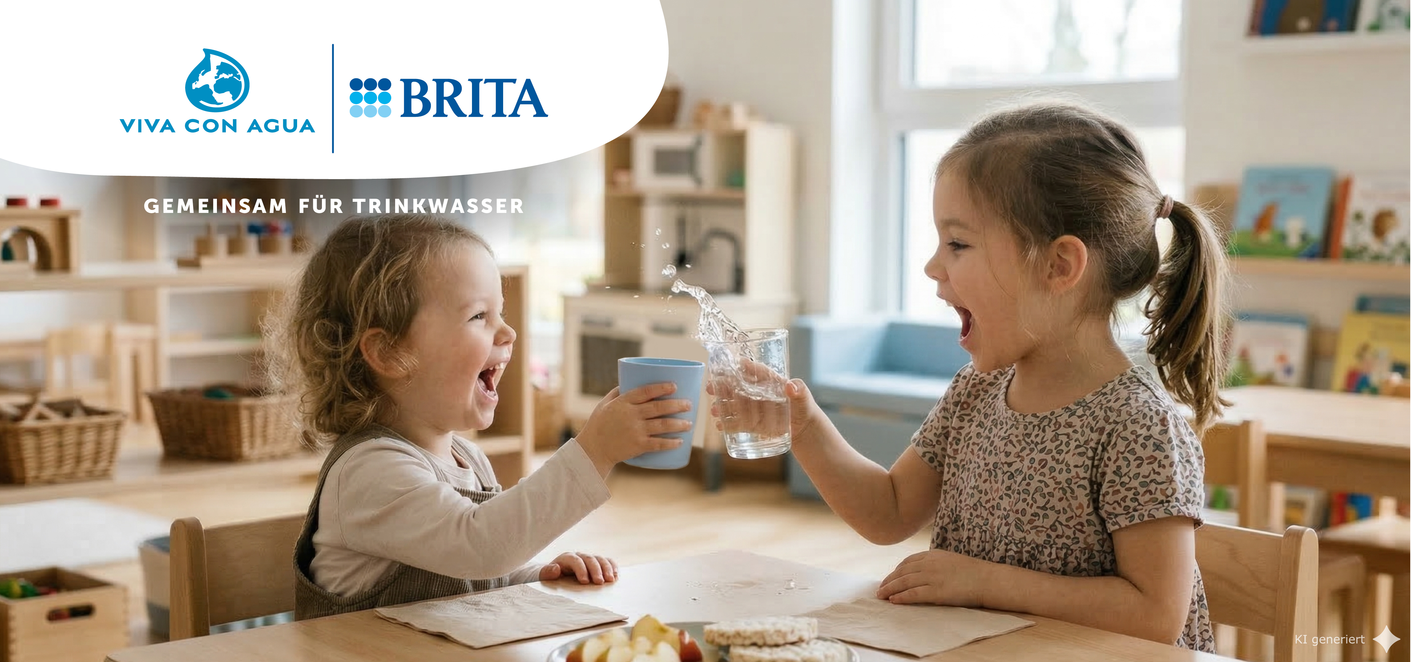 Kinder, Trinkwasser, Glas, Becher, Küche