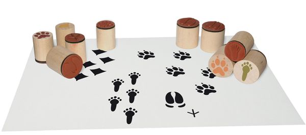 Holzstempel Tierspuren, 10tlg. Holzstempel Tierspuren, 10tlg.