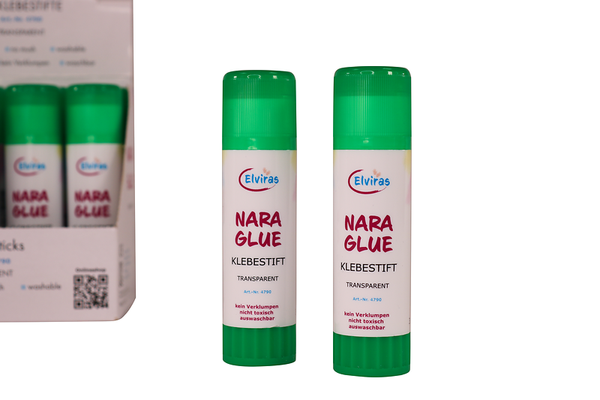 ELVIRAS Klebestifte Transparent 35 g, Vorteilspack 72 Stk. (60 Stk. + 12 Stk. gratis)