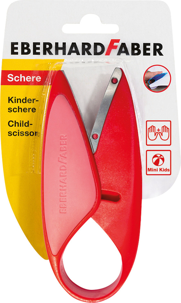 Schere, Kinderschere, Sicherheitsschere, Kunststoffgriff, Rot