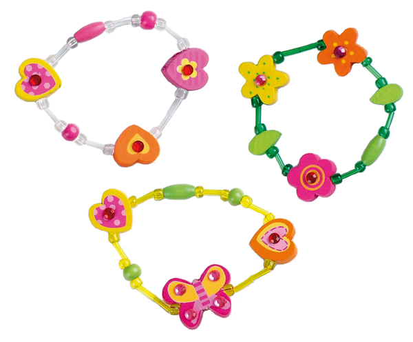 Armband, Kinderarmband, Beads, Herz-Schmuck, Blumen-Design
