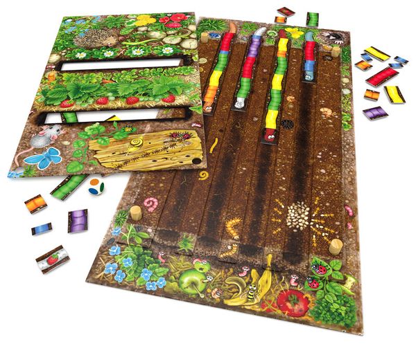  Brettspiel, Pflasterung, Holzbrett, Stanz- und Legespiel, Farbenfroh