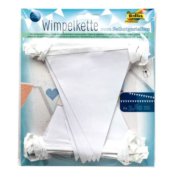 FOLIA Wimpelkette zum Selbstgestalten, 2 Stück