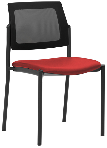 MAYER SITZMÖBEL Stapel-/Konferenzstuhl, Netzrücken schwarz, 4-Fuß schwarz, 2er-Set, Varianten wählbar