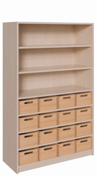 regal, holz, regal mit schubladen, regaleinheit, aufbewahrung