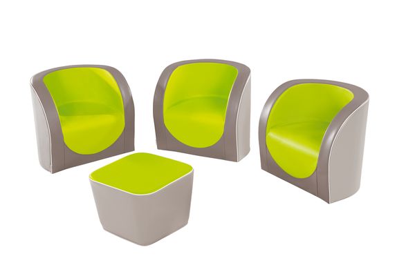 Set Cabrio, 3 Sessel, 1 Hocker 
