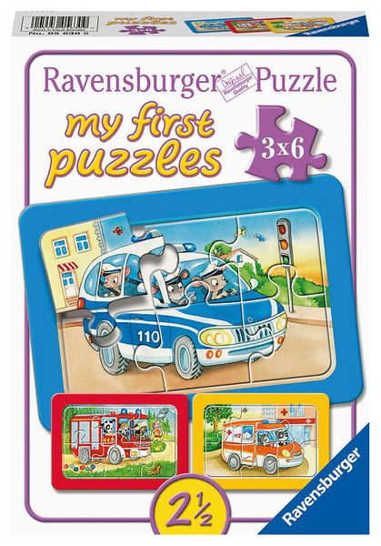 puzzle, my first puzzles, 3x6, police car, Auto Puzzle
