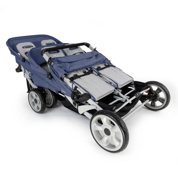 Zwillingswagen, Kinderwagen-Doppelwagen, Doppelbuggy, große Räder, Stoffpolsterung
