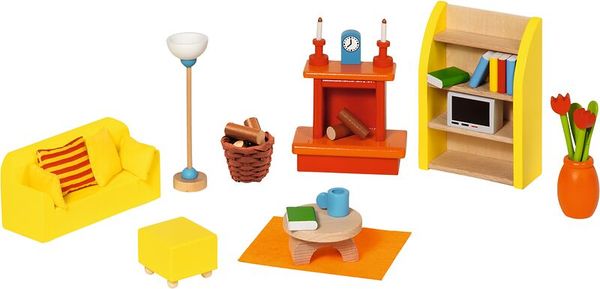 Spielzeugkino, Möbelset, Küche, Wohnzimmer, Miniatur