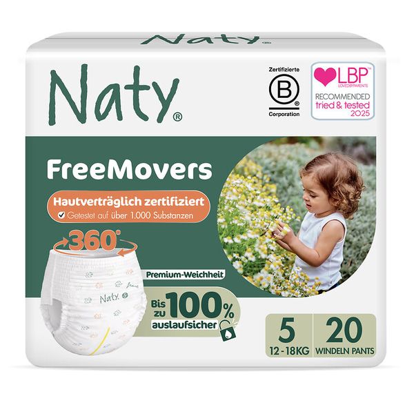 NATY Ökowindeln - Pants, Größe 5 (12-18 Kg), 20 Stück