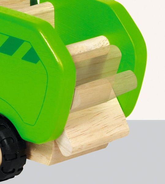 Holzspielzeug, Holzroller, Kinderspielzeug, Grün, Holzstapel