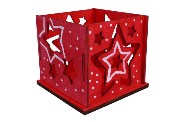 Stern Windlichter, Holz, 3 Stück  Stern Windlichter, Holz, 3 Stück