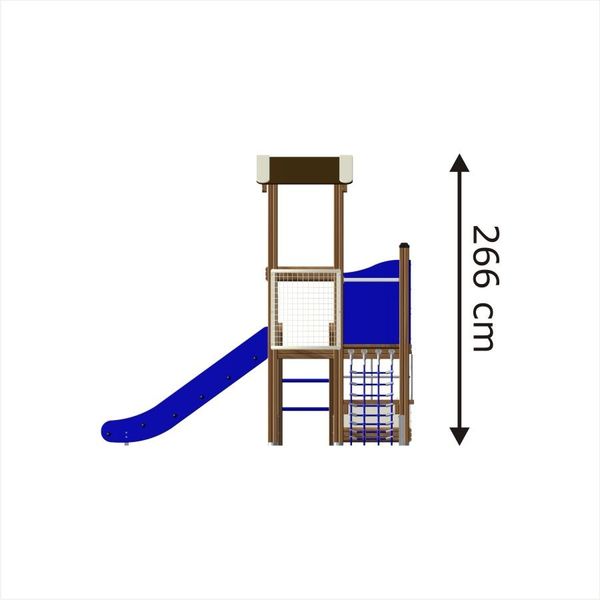 Spielturm, Kletterturm, Rutsche, Holzstruktur, Spielturm Höhe 266 cm
