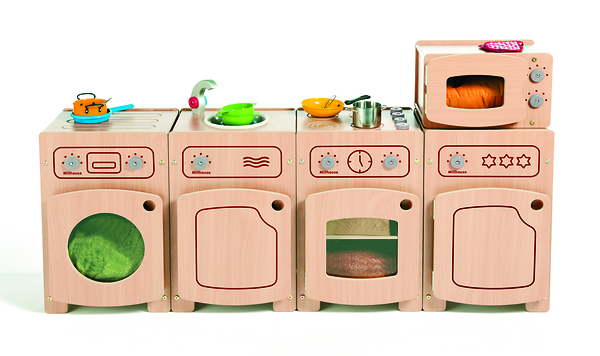 Holzküche, Kinderküche, Küche Spielzeug, Backofen, Ofen mit Mikrowelle