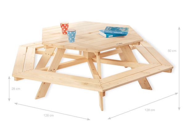 PINOLINO Kindersitzgarnitur Nicki 6-Eck, natur