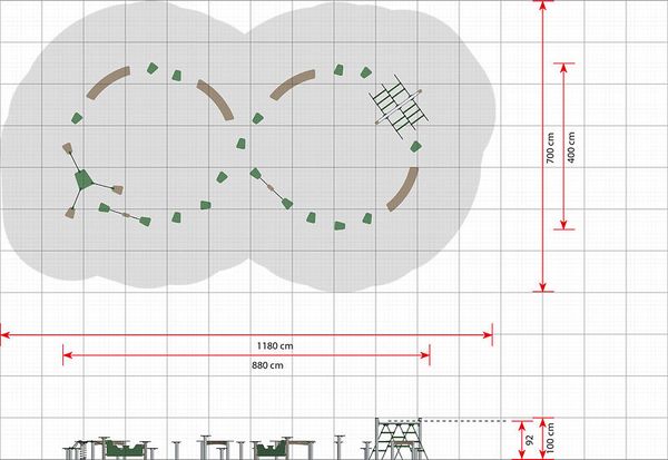 Hindernisparcours, achtförmig Hindernisparcours, achtförmig