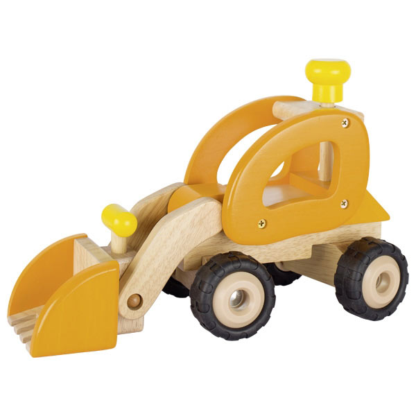 Holzspielzeug, Kranwagen, Bauauto, Kinderfahrzeug, Holzspielzeug Gelb