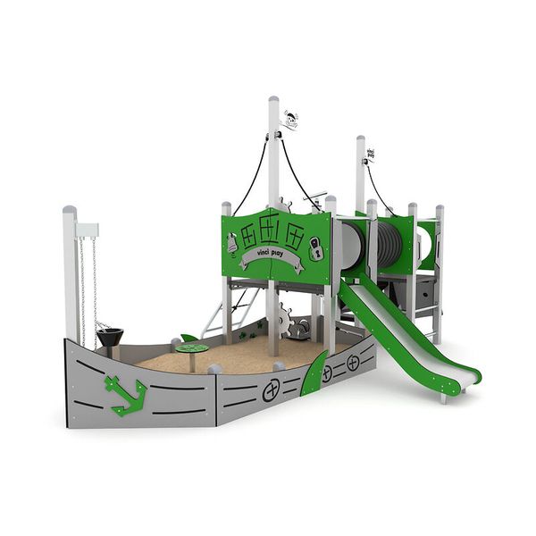 Spielplatz, Klettergerüst, Rutsche, Sandkasten, Seilbahn