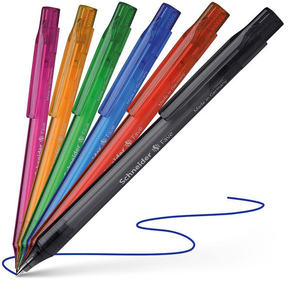 Schneider Kugelschreiber-Set Fave, 50 Stifte farblich sortiert, Mine in Blau
