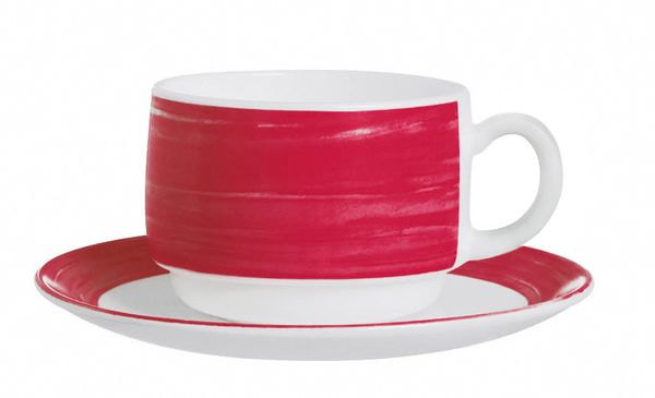 ARCOROC BRUSH Kaffeetasse, Opalglas, 19 cl, stapelbar, 6 Stück