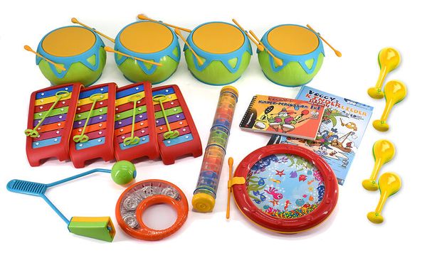 Musiksatz, Tamburin,  Xylophon, Rasselset, Rasselstunde