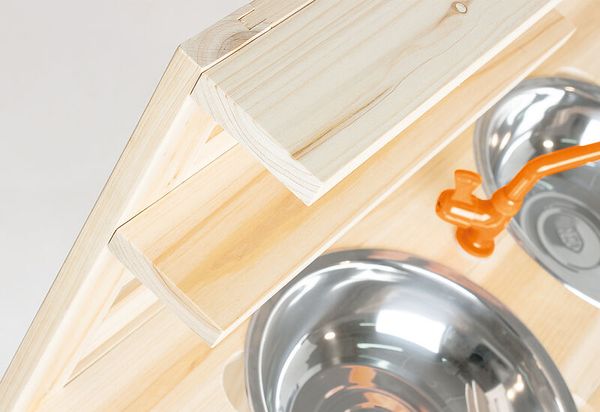 Holz, Hundeschüssel, Metallschüssel, Tiernahrung, Bau-Spielzeug