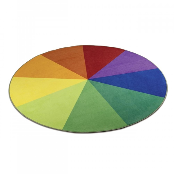 Farbige Kreisdecke, Farbkreis, Rundteppich, Multicolor Teppich, Geometrisches Muster