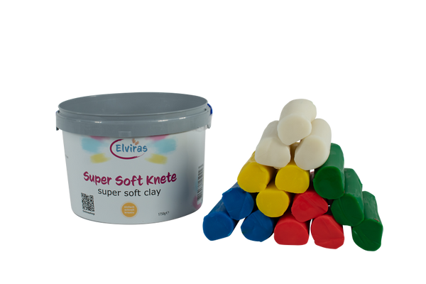 Elviras Super Soft Knete, 5-farbig sortiert, 1.750 g