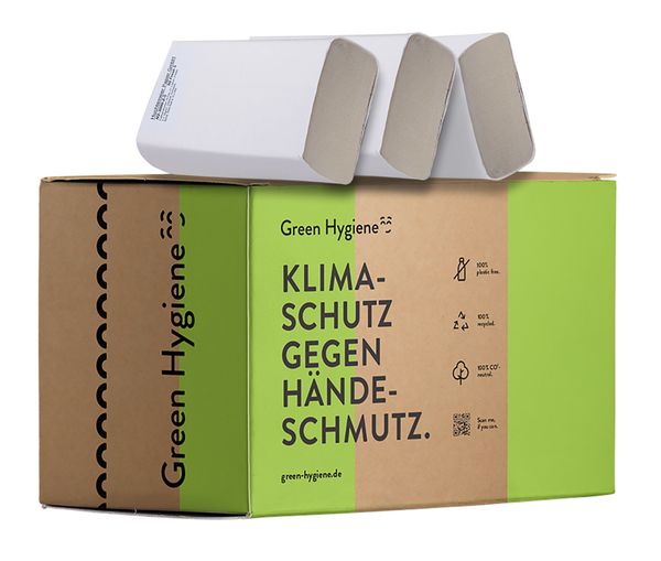 GREEN HYGIENE Vorratspack CO2 neutralisiertes Handtuchpapier 2-lagig, FRIEDA, weiß, V-Falz, 25x23 cm, 2 x 4.000 Blatt GREEN HYGIENE Vorratspack CO2 neutralisiertes Handtuchpapier 2-lagig, FRIEDA, weiß, V-Falz, 25x23 cm, 2 x 4.000 Blatt