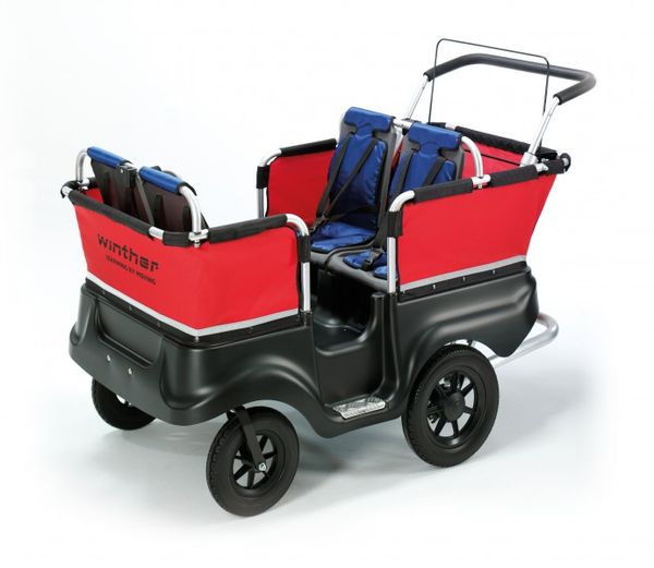 Kinderwagen, Dreirad, Fahrradanhänger, Rot, Sitzgurte