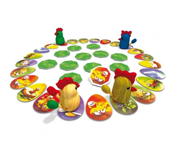 Brettspiel, Spielbausteine, Holzfiguren, Farbenfroh, Kreis-Board