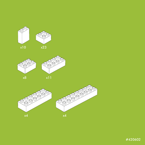 HUBELINO Bausteine weiß, 60 Teile