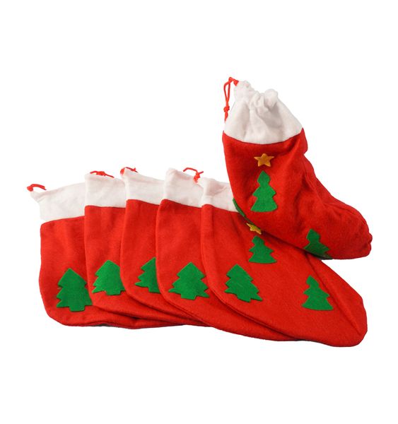Filzstiefel mit Weihnachtsmotiv 6 Stück Filzstiefel mit Weihnachtsmotiv 6 Stück