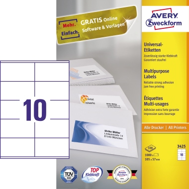 Etiketten, Universaletiketten, Drucketikett, Klebebandetiketten, Multipurpose Labels