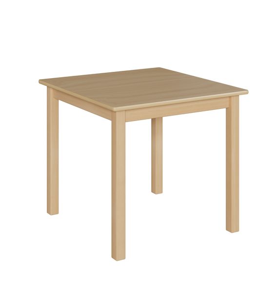 Quadrattisch 60x60 cm, Dekor Buche, Zarge, Tischbeine aus Holz