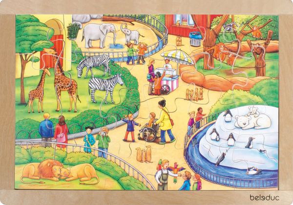 Rahmenpuzzle Tierpark, Holz, 24 Teile, ab 3 Jahre Rahmenpuzzle Tierpark, Holz, 24 Teile, ab 3 Jahre