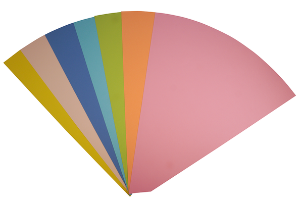 Schultütenzuschnitte aus Fotokarton, 68 cm, 8 Bogen in Pastell, bunt sortiert